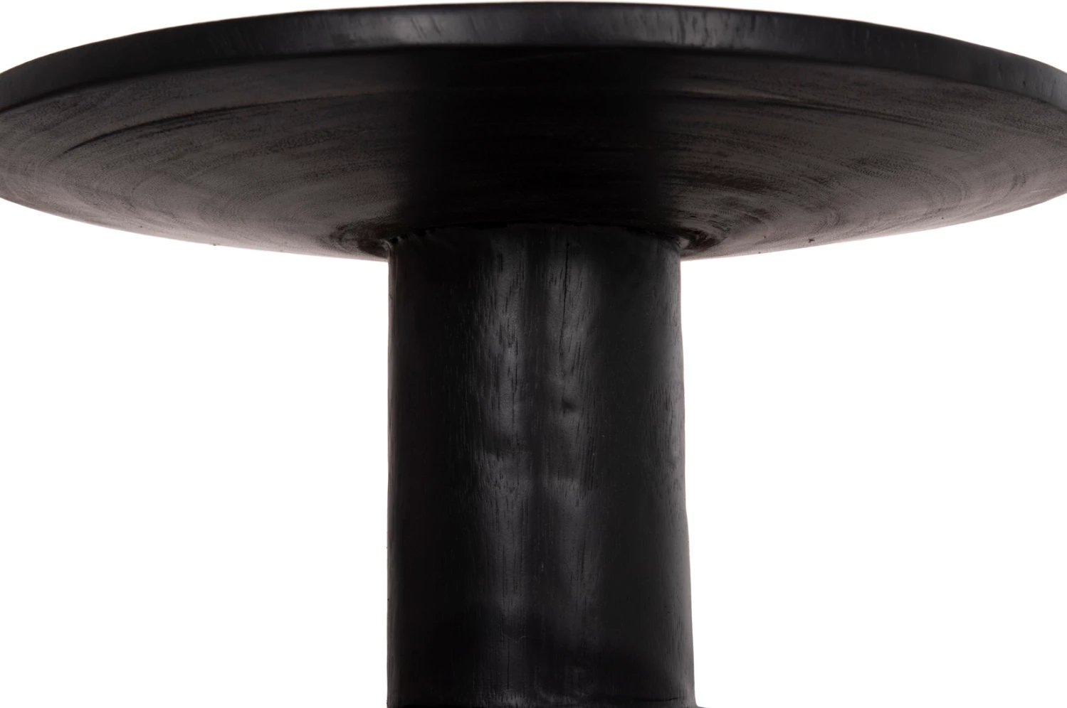 Tavolinë anësore e rrumbullakët PUMBE, dru suar i zi, FH9891.12, 40x50cm