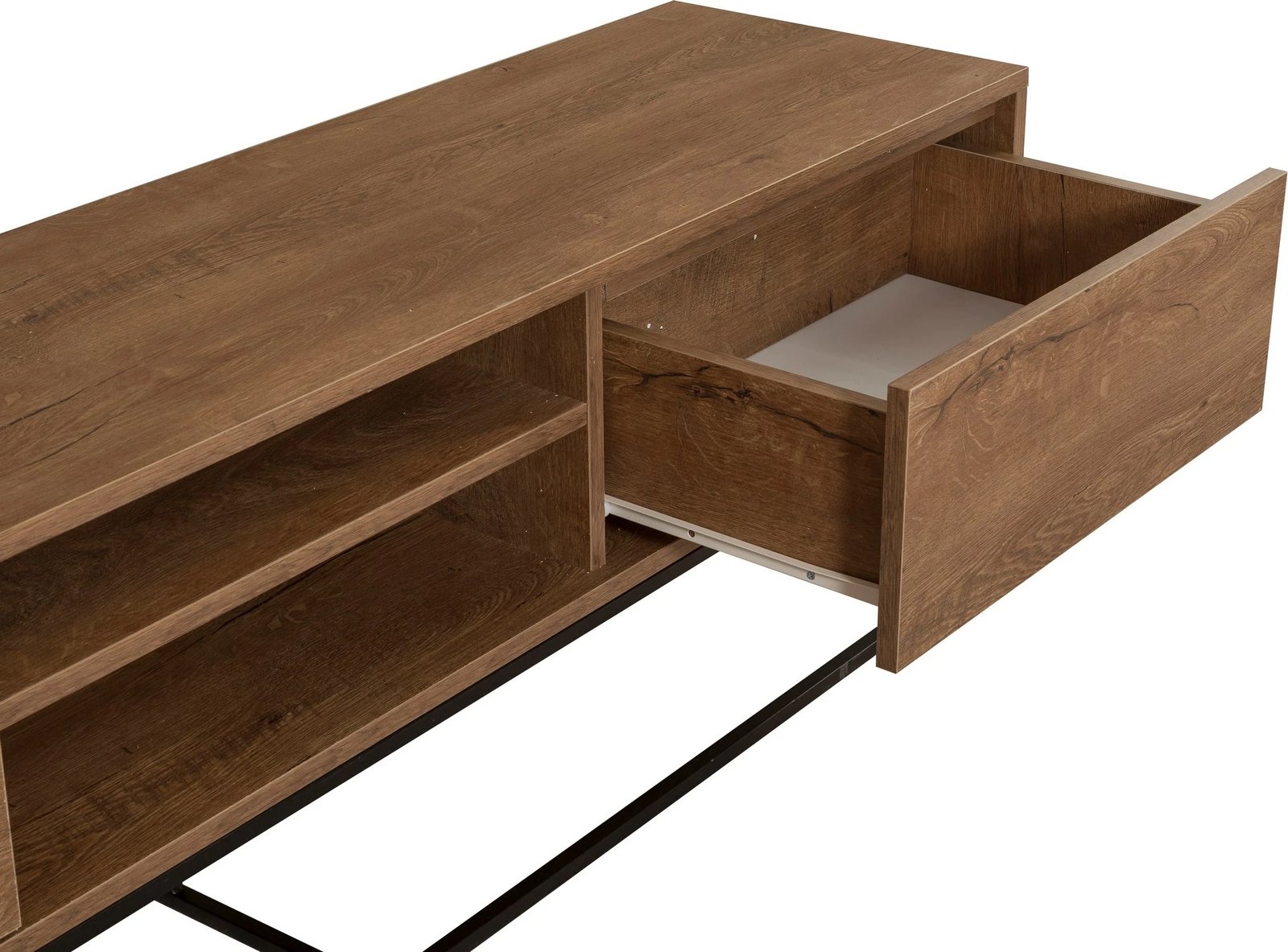 Set mobiljesh për dhomë dite, ngjyrë arrë dhe e zezë, Skye Decor, Laxus Takım 11