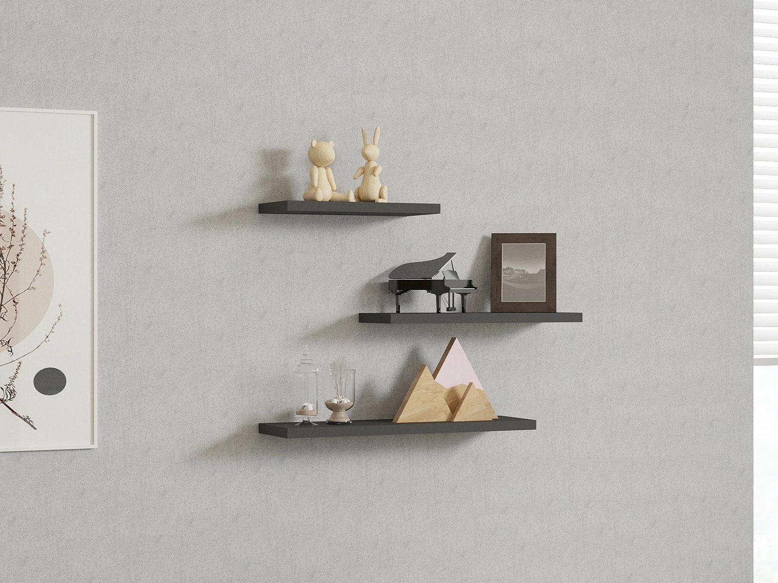 Raft muri Leila, ngjyrë antracit, Hanah Home