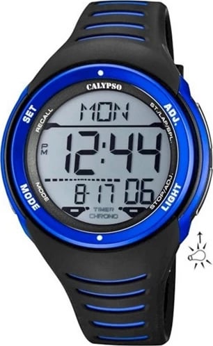 Orë dore sportive CALYPSO K5807/4, e zezë/blu