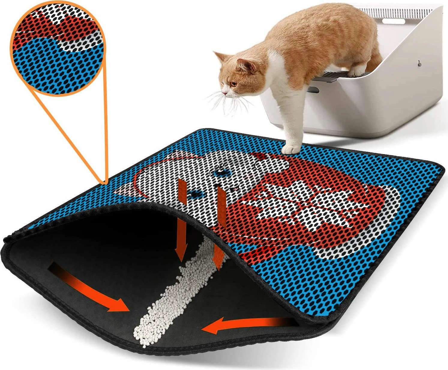 Tapet për rërë maceje, shumëngjyrësh, Paws & Whiskers, Nrszn0060, 45x60cm