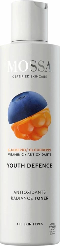 Toner për fytyrë për femra MOSSA Youth Defence Antioxidant Brightening me boronicë dhe cloudberry, 200ml