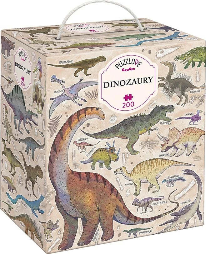 Puzzle CzuCzu Puzzlove Dinosaurs, 200 pjesë, 48x68cm