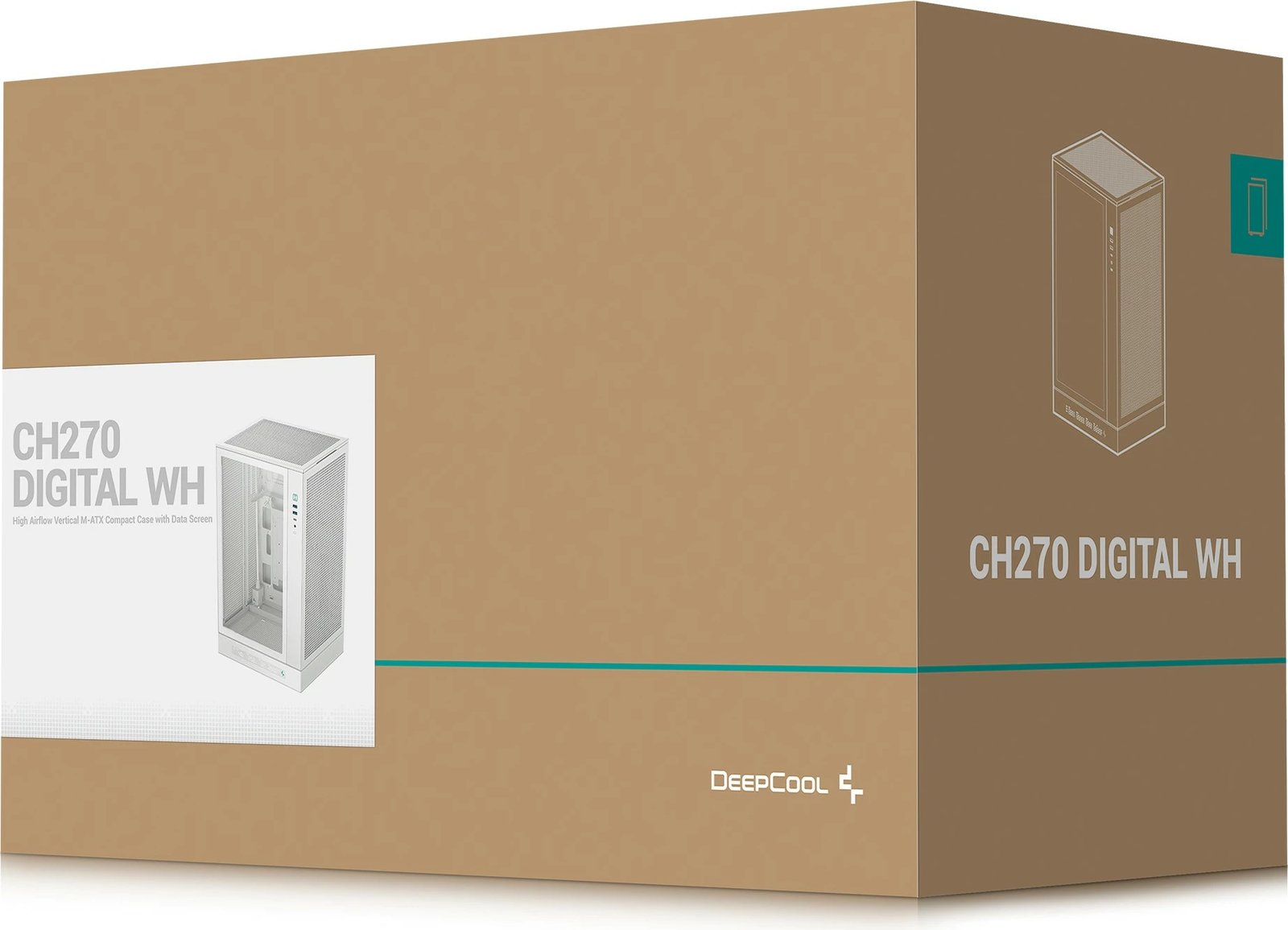 Kasë Deepcool CH270 DIGITAL, Mini Tower, bardhë Kasë Deepcool CH270 DIGITAL, Mini Tower, bardhë