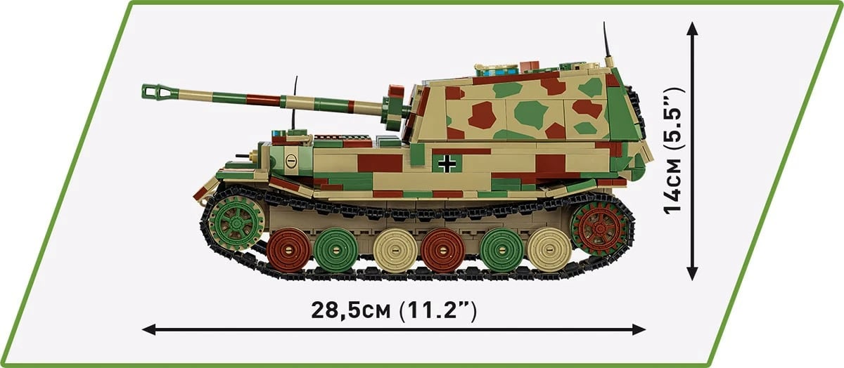 Set blloqesh Cobi Klocki Panzerjäger Tiger (P) Elefant, 1252 pjesë, Kamuflazh