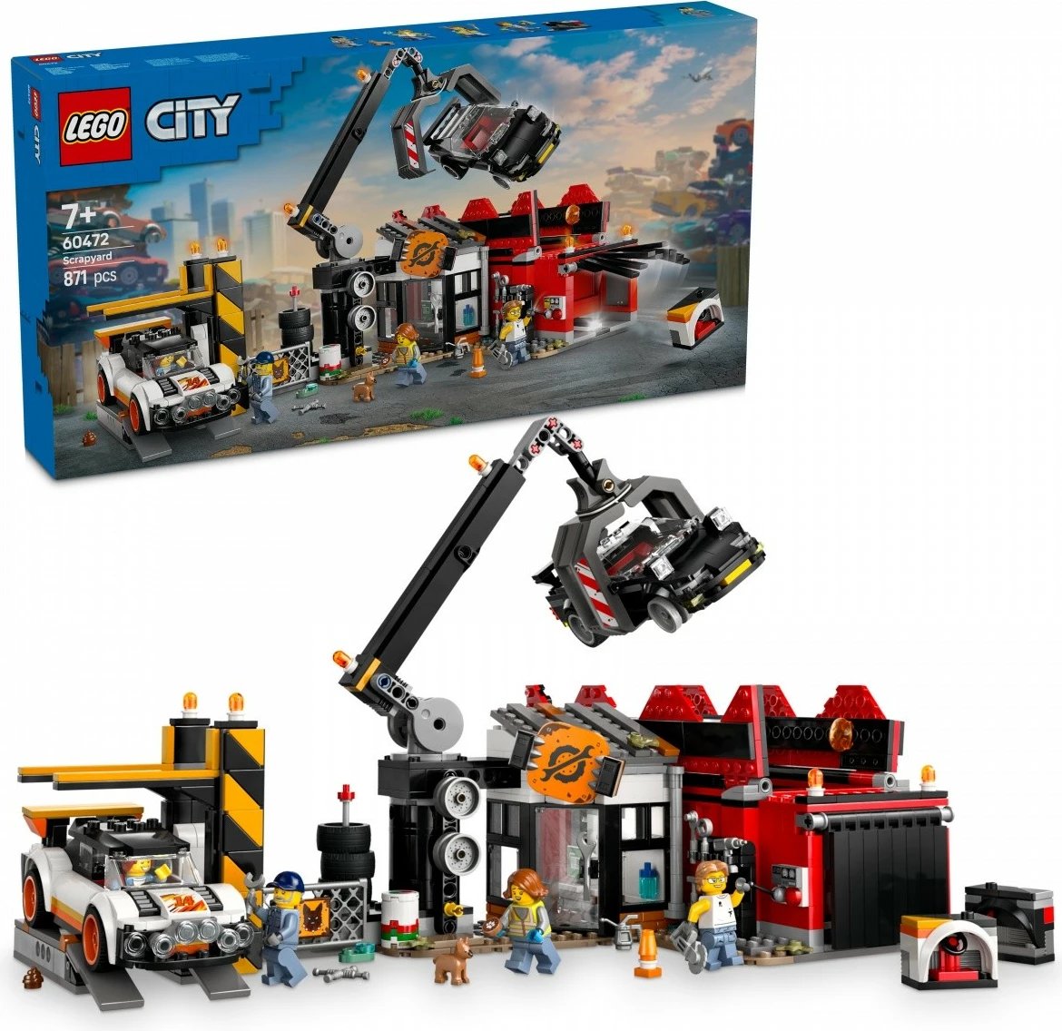 Set ndërtimi LEGO City 60472 Scrap Yard me vetura, 871 pjesë