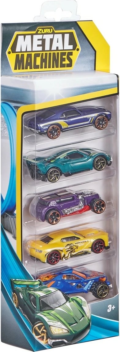 Set vetura lodër ZURU Metal Machines, Series 2, 5 copë, Mix ngjyra