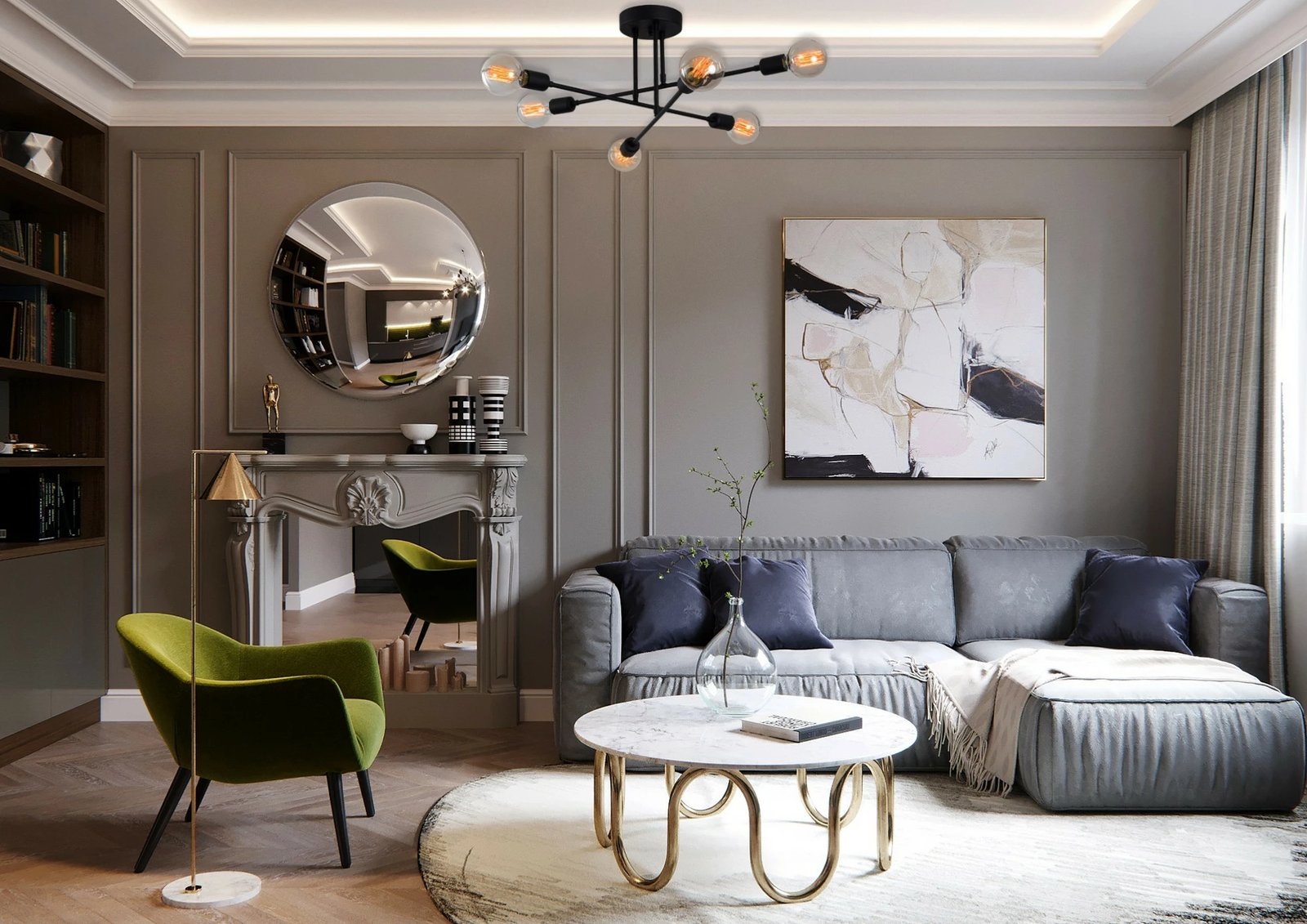 Llambë tavani Opviq, Flower - 174-AV, ngjyrë e zezë, 64x64x30 cm