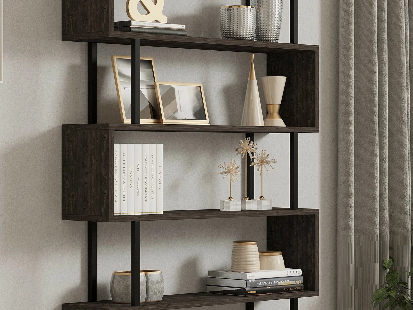 Raft librash Hanah Home, Hector, ngjyrë antracit