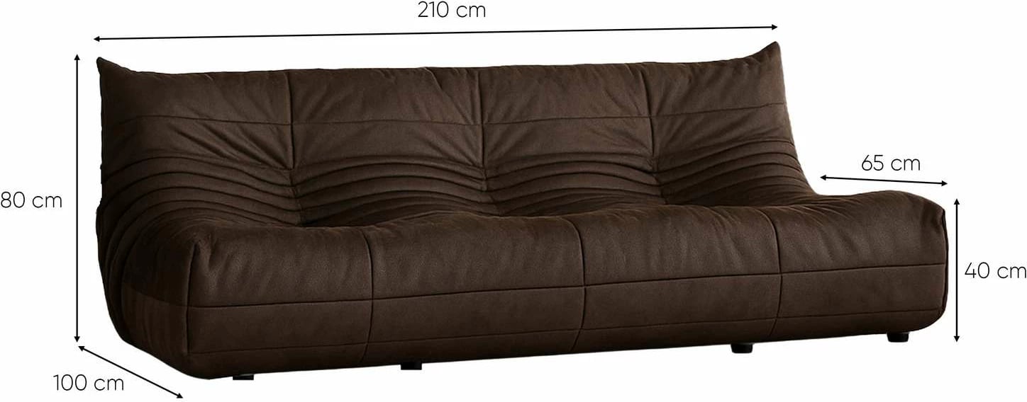 Divan treshe, ngjyrë kafe, Atelier del Sofa, Bocek