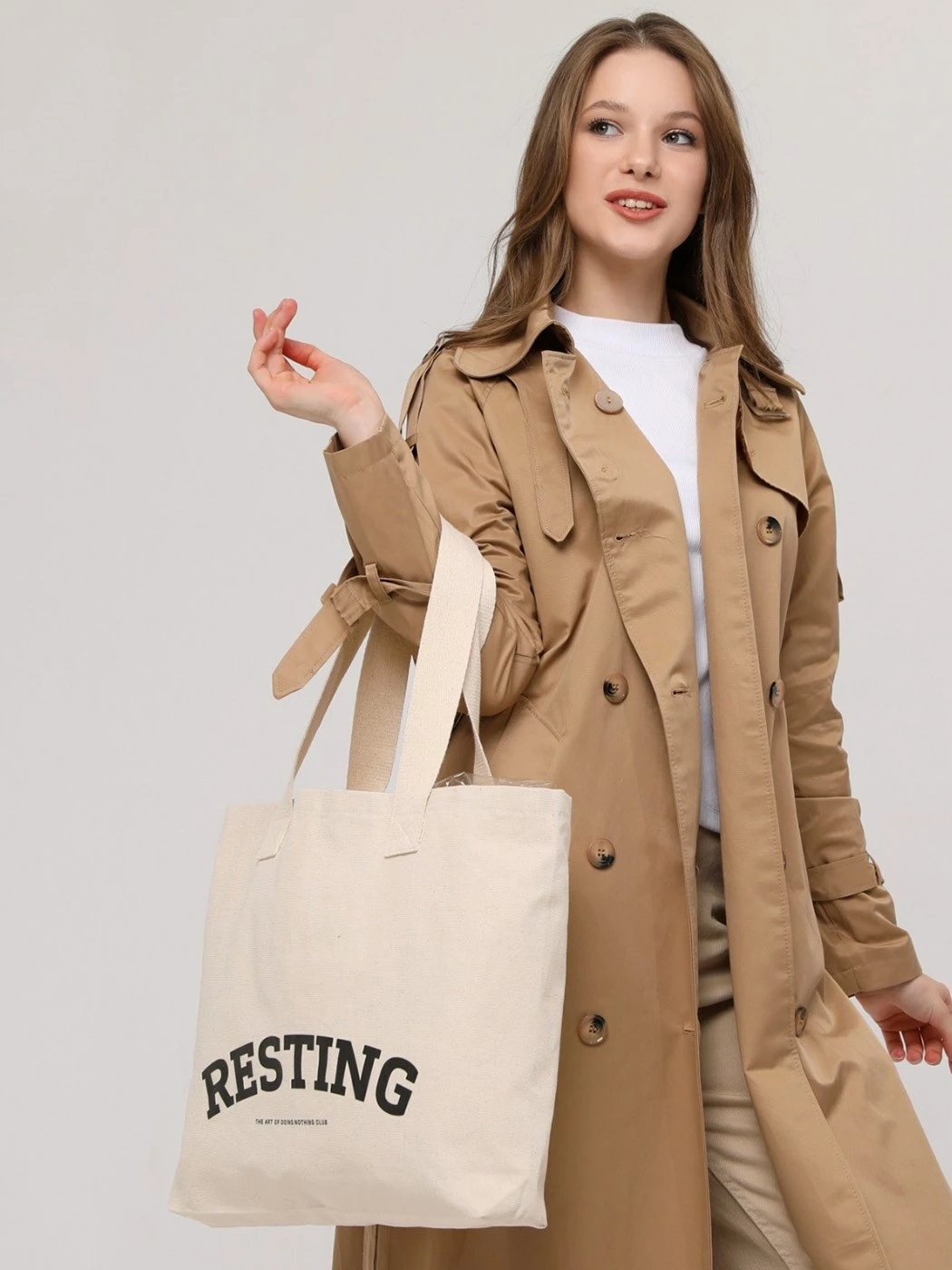 Çantë tote Zoozie Bags, krem, 2068