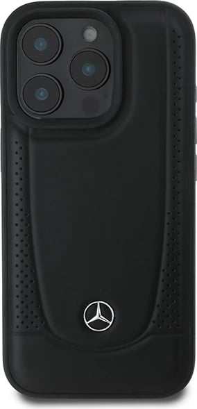 Mbështjellës Mercedes Leather Urban për iPhone 16 Pro, i zi