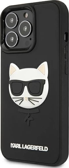 Mbështjellës Karl Lagerfeld Ikonik 3D Rubber për iPhone 13/13 Pro, 6.1", i zi