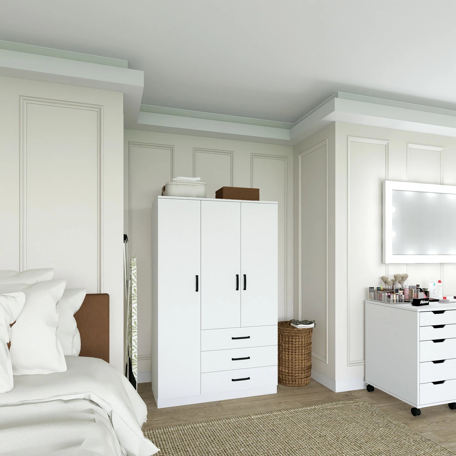 Dollap Hanah Home, Easy 1600-52, ngjyrë e bardhë mat