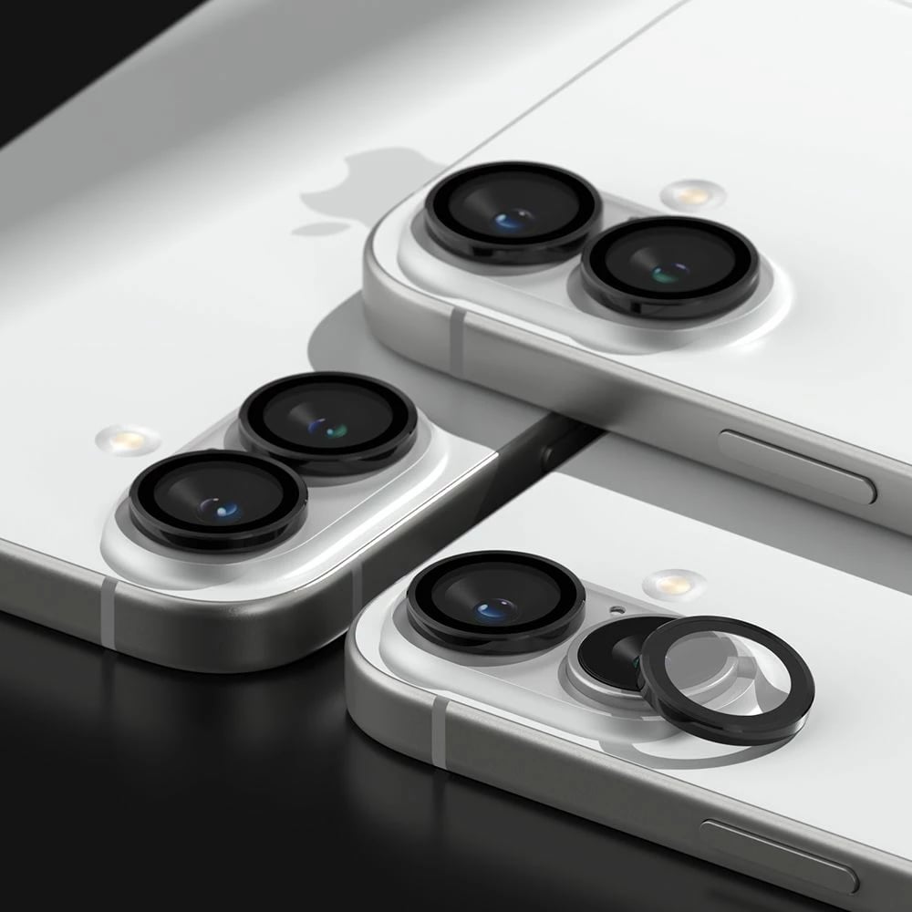 Mbrojtës kornize kamere Ringke për iPhone 16 / 16 Plus, 2 copë, Zi