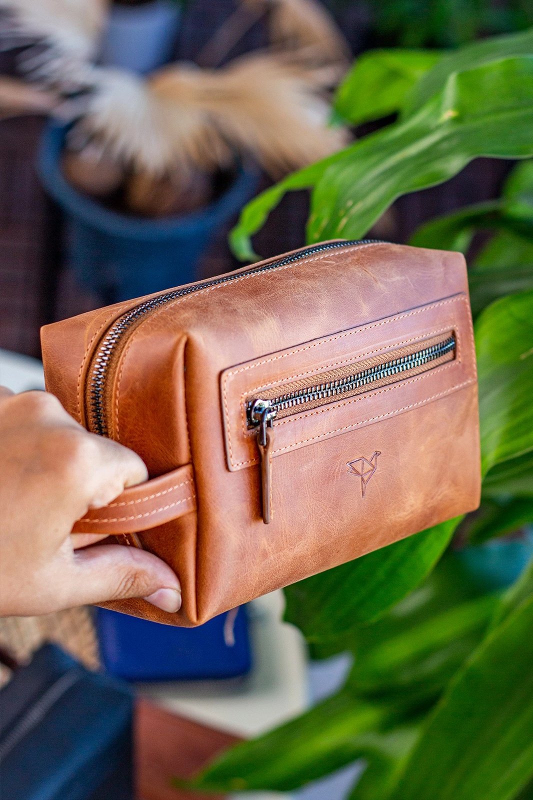 Çantë dore Zoozie Bags, Boston Crazy, ngjyrë tan