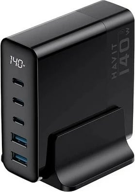 Karikues udhëtimi Havit 140W, UCLE004, i zi