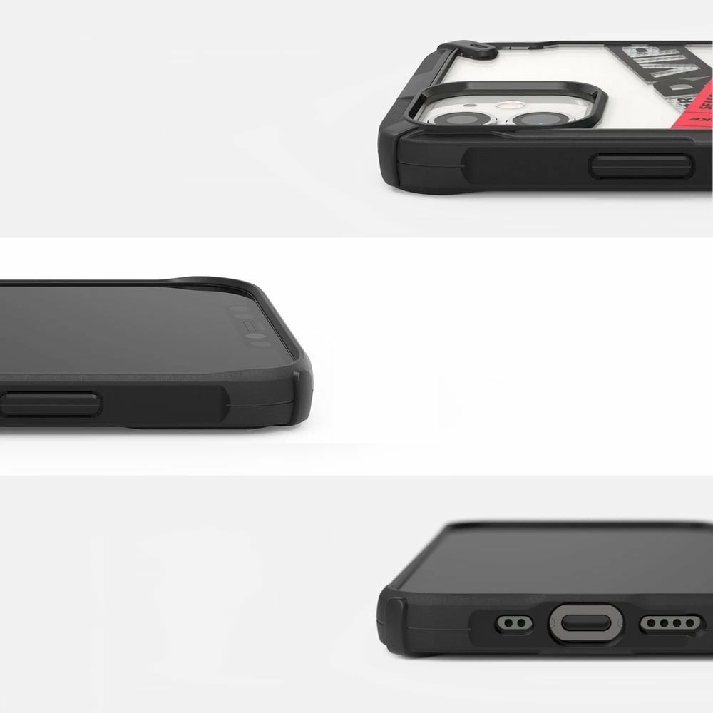 Mbështjellës Ringke Fusion X Design për iPhone 12 mini, PC+TPU, i zi/rozë