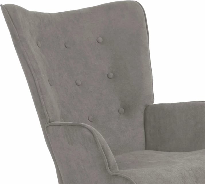 Karrige Fluffy, material stof, ngjyrë gri-dru natyral, 75x69x96cm