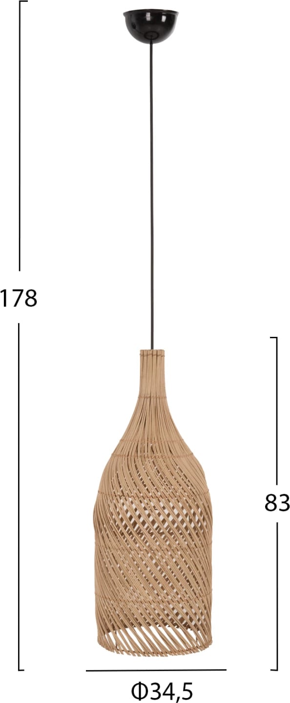 Llambë varëse tavani FH7883 prej ratani natyral, ngjyrë natyrale, Φ34.5x178H cm Llambë varëse tavani FH7883 prej ratani natyral, ngjyrë natyrale, Φ34.5x178H cm