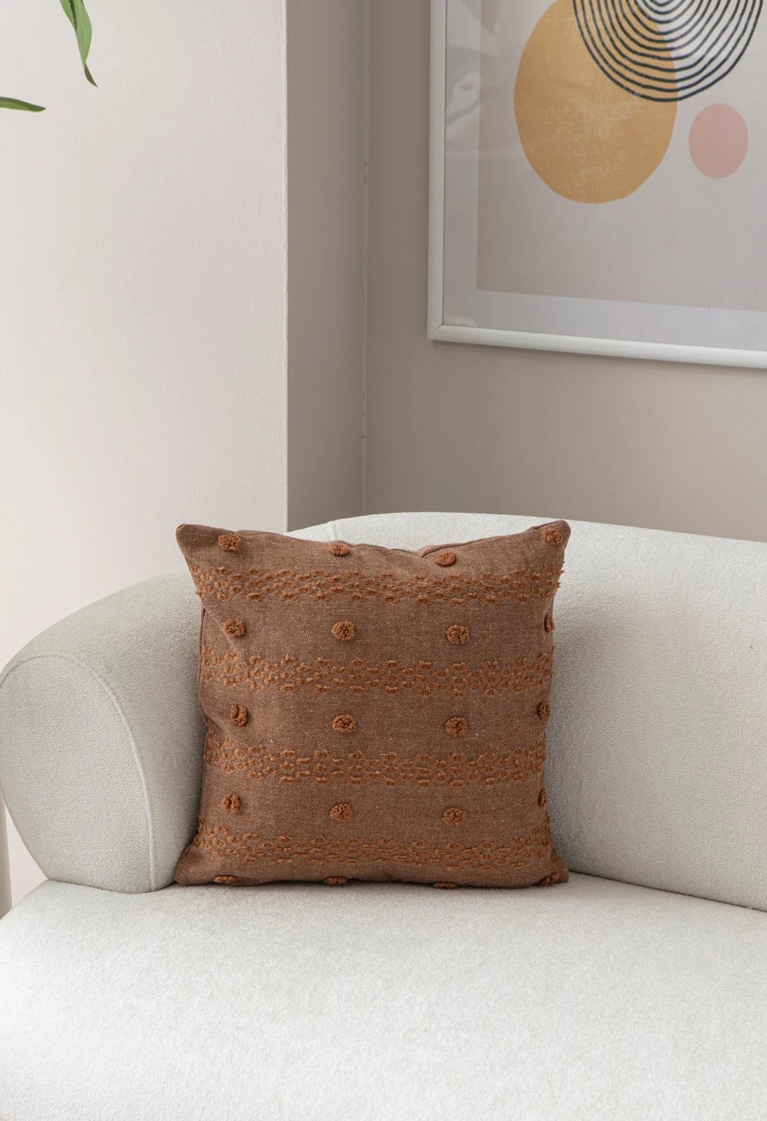 Jastëk mbulesë, ngjyrë kafe, Evila Originals, Tuffet v5, 43x43cm