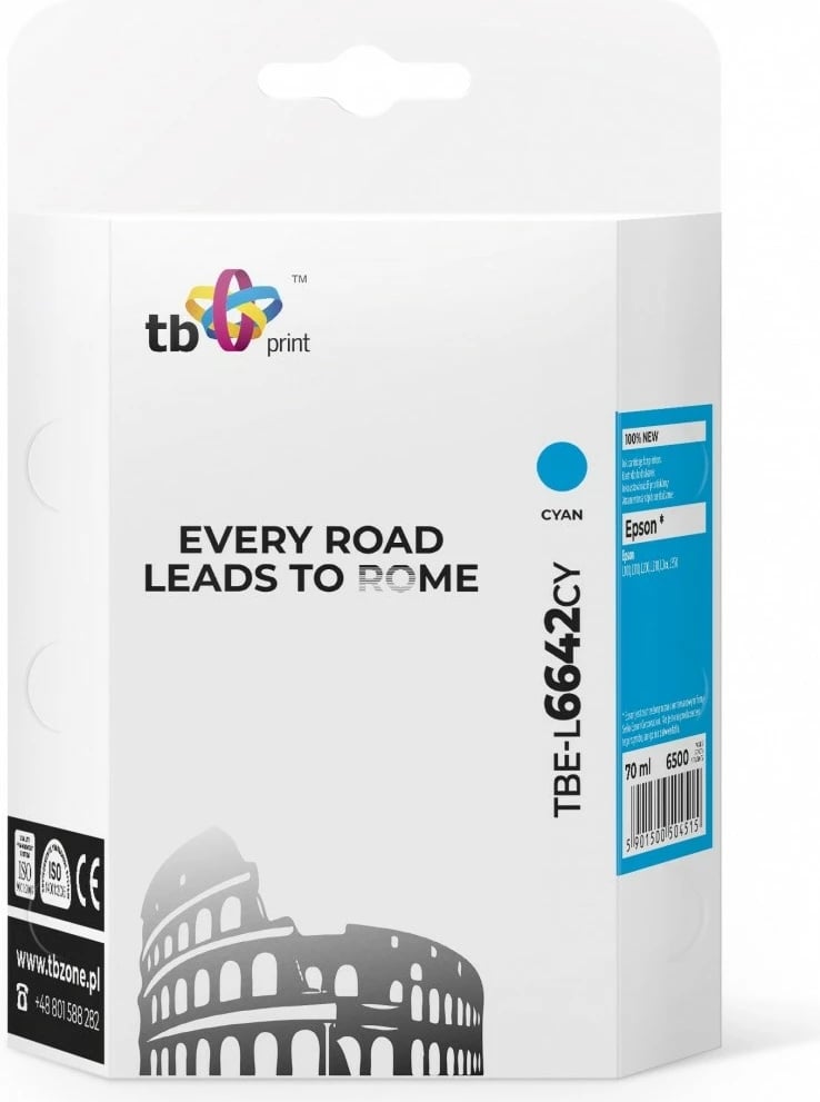 Bojë printeri TB Print TBE-L6642CY, cyan, 70 ml, për Epson L100/L110/L200/L210/L3xx/L550