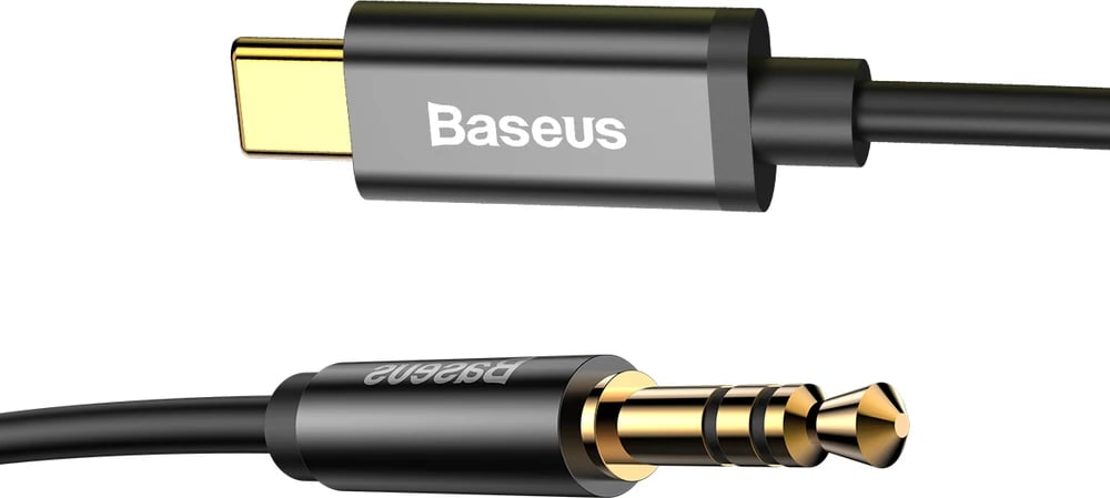 Kabllo audio Baseus CAM01-01, 1.2m, USB Type-C në 3.5mm, e zezë