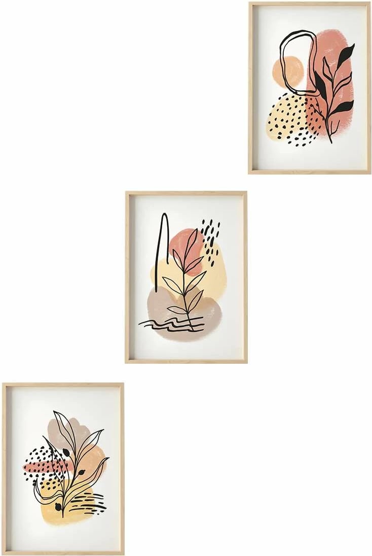 Set pikturash dekorative me kornizë, MDF, shumëngjyrëshe, Wallity Huhu226, 50x35cm (3 copë)