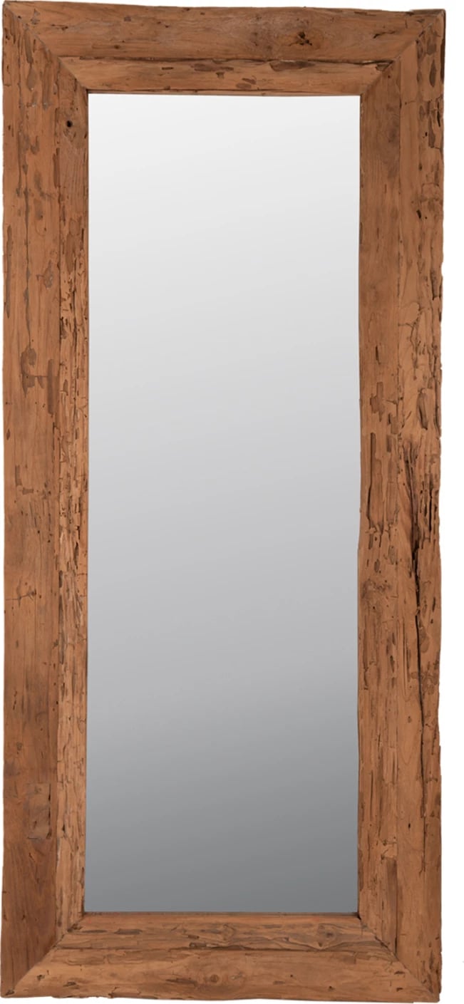 Pasqyrë muri, kornizë prej druri TEAK të ricikluar, natyrale, FH7942, 80x4x180cm
