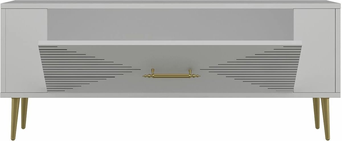 Komodë TV Skye Decor, e bardhë, e artë, Retrol1