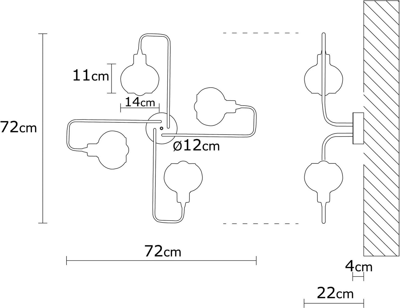 Llambë tavani industriale Opviq, Anı - N-371, ngjyrë e zezë