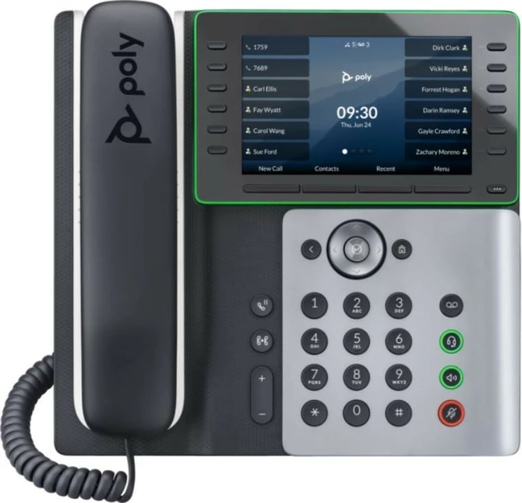 Telefon IP POLY Edge E500, 5 inç, 48 linja, i zi
