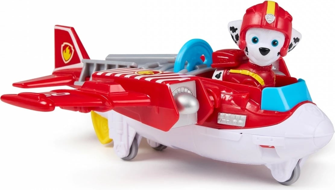 Lodër Paw Patrol Spin Master Marshall Air Rescue, me aeroplan, për fëmijë, Kuqe/Bardhë/Gri