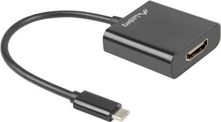 Përshtatës Lanberg USB-C, 3.1 (M) në HDMI (F) 15cm, i zi
