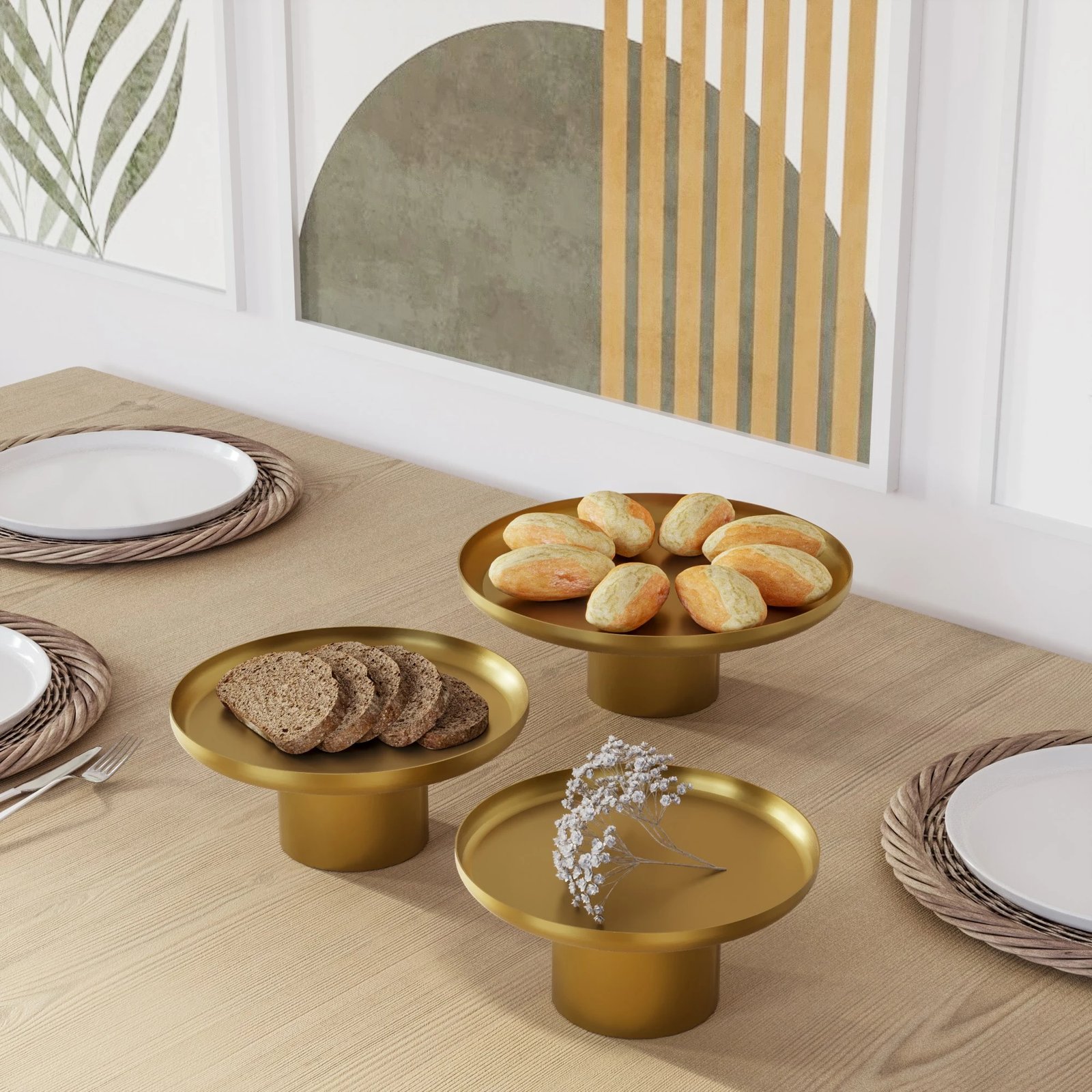 Aksesor dekorativ metalik Aberto Design, Nısıros-B, ngjyrë ari