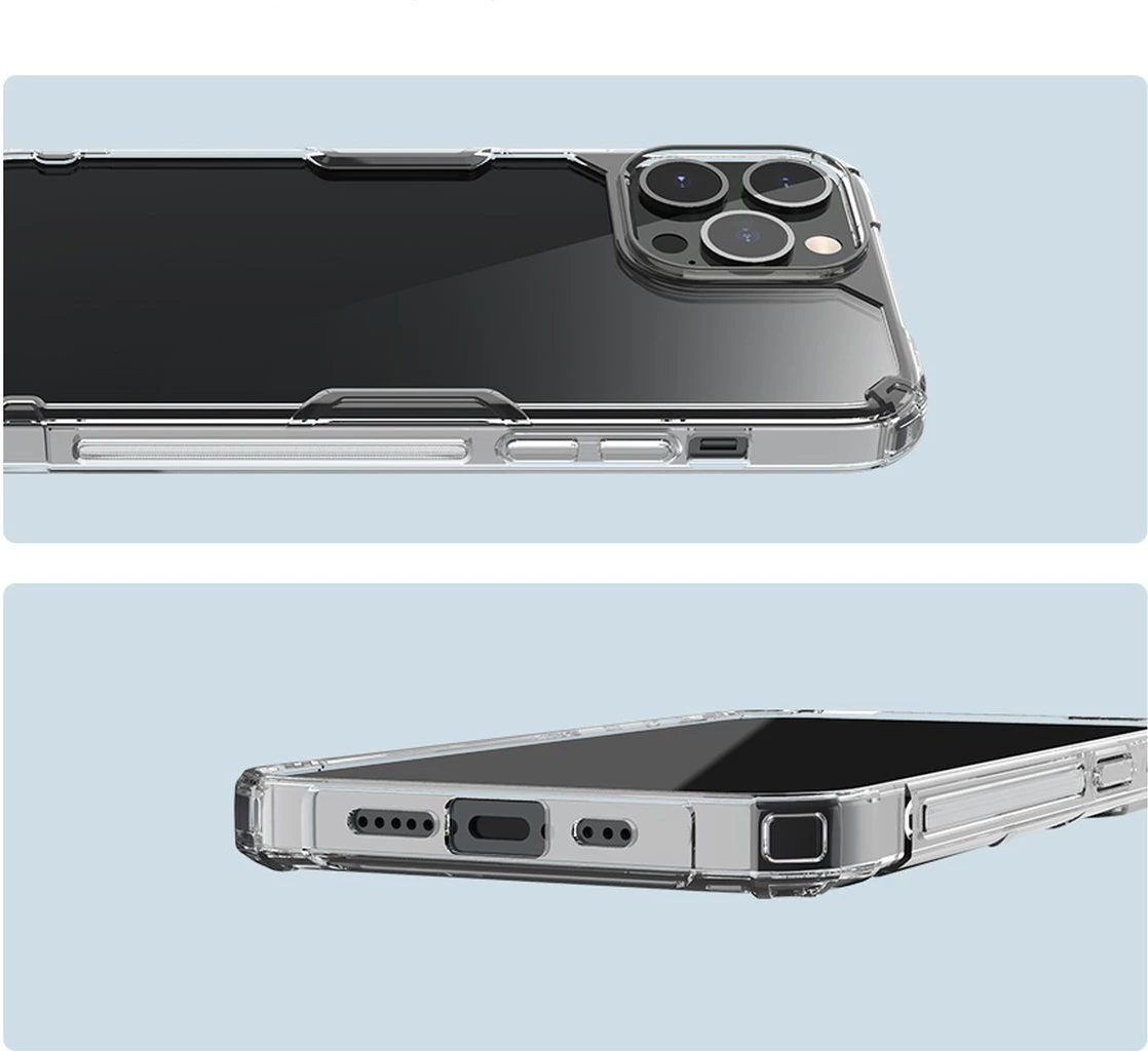 Mbështjellës Nillkin Nature Pro për iPhone 14 Pro Max, Transparent, i bardhë