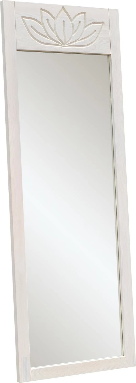 Pasqyrë Cheval Skye Decor, dru i bardhë, motiv lule lotus