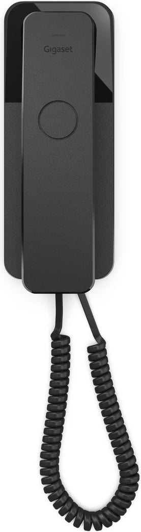 Telefon fiks me kabllo, Gigaset DESK 200, 10 numra shpejtë, montim mur/tryezë, i ushqyer nga linja, i zi