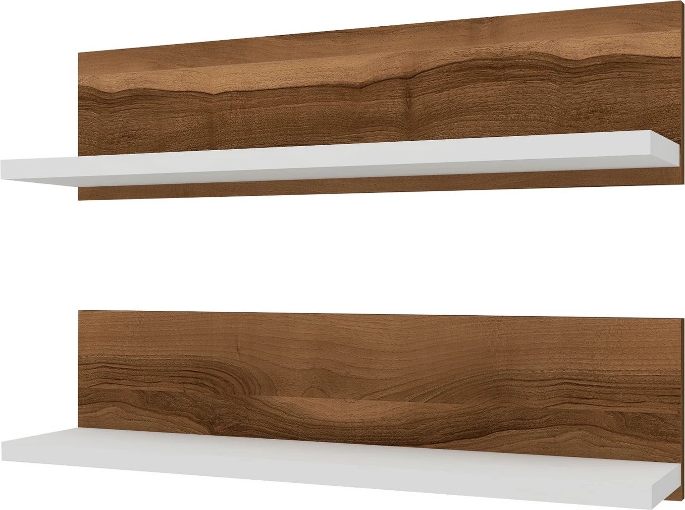 Raft muri Hanah Home, 2 copë, ngjyrë arr dhe e bardhë Raft muri Hanah Home, 2 copë, ngjyrë arr dhe e bardhë
