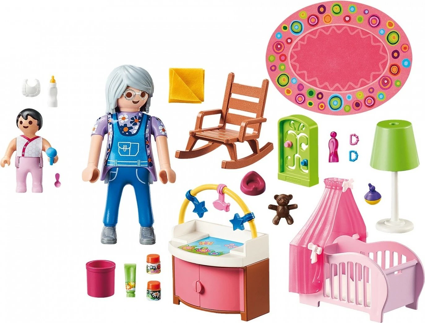 Set lodrash Playmobil Dollhouse 70210, 43 pjesë, Dhomë fëmijësh