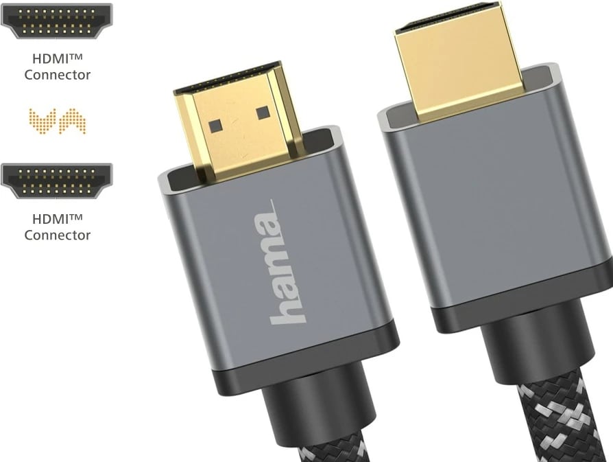 Kabëll HDMI 2.1, Hama 205240, 3 m, Ultra High Speed 8K me Ethernet/eARC, i zi