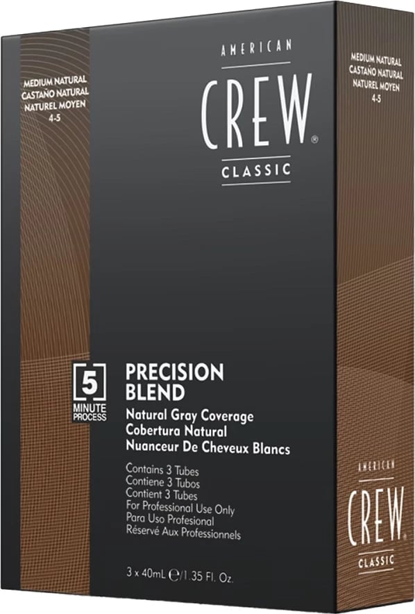 Ngjyrë për flokë për burra American Crew Precision Blend 4-5 Medium Natural 3x40ml
