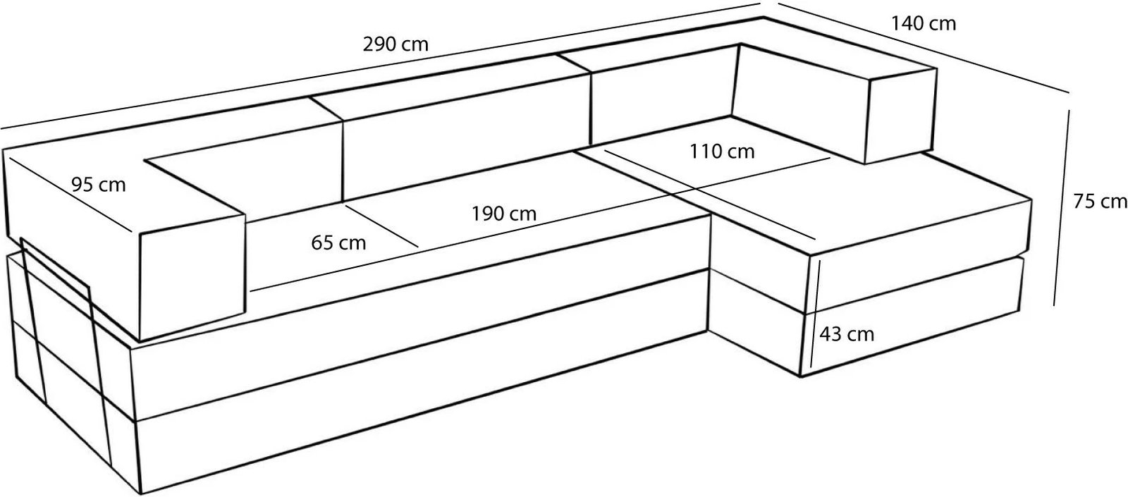 Kënd-sofë Comfort, kafe, Atelier del Sofa
