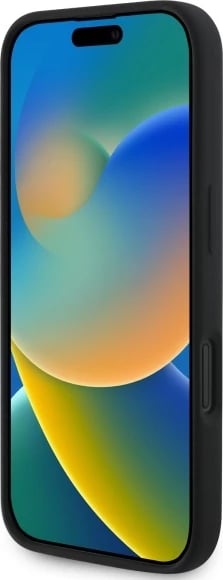 Mbështjellës Karl Lagerfeld KLHMP16SSKCHTCK për iPhone 16 6.1", silikon, MagSafe, zi