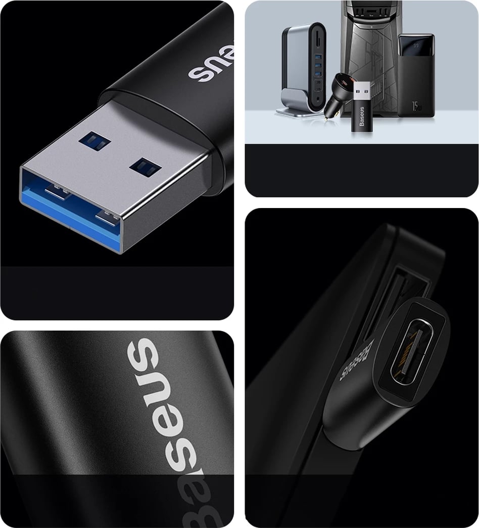 Adapter USB 3.1 OTG Baseus Ingenuity Series, USB-A në USB Type-C, Blu Adapter USB 3.1 OTG Baseus Ingenuity Series, USB-A në USB Type-C, Blu