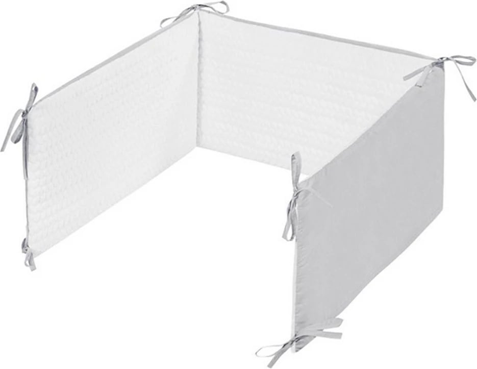 Set shtroje krevat bebe, BELISIMA, Rabbit, 100x135 jorgan + 40x60 jastëk + çarçaf fitted 31x175, material 50% pambuk/50% poliester + 100% pambuk, e bardhë-gri, 3-copësh