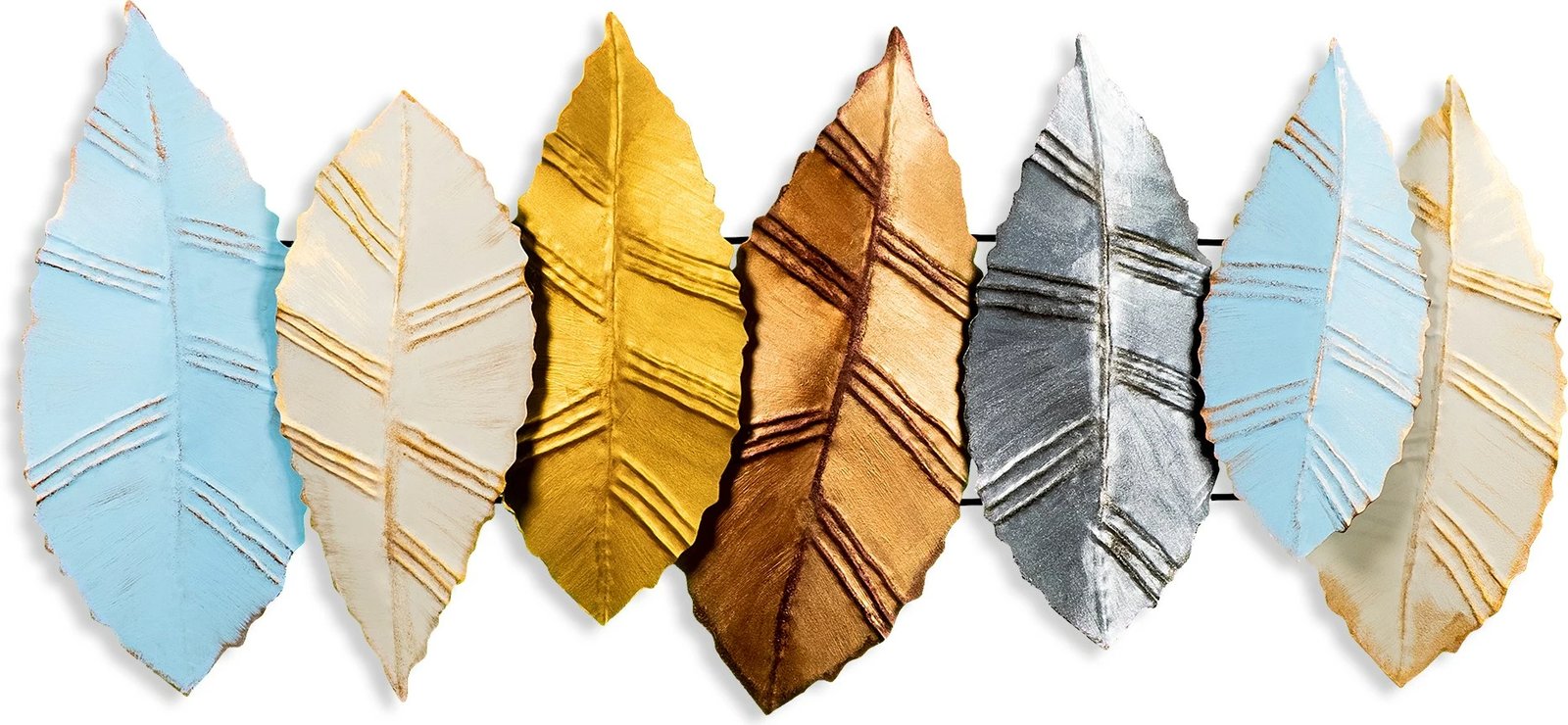 Aksesor dekorativ metalik për mur, Wallity, Hornbeam 4, shumëngjyrësh, 52x114cm