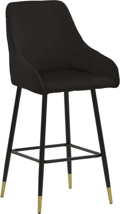 Karrige për bar Lithe këmbë metali ngjyrë ari-velur e zezë 47x44x98cm