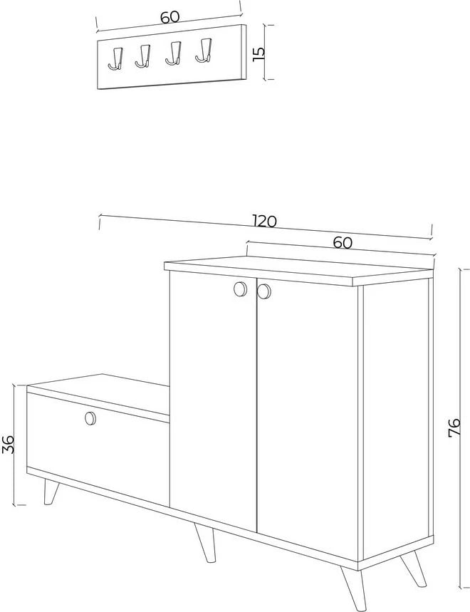 Stendë korridori Skye Decor, ngjyrë travertine