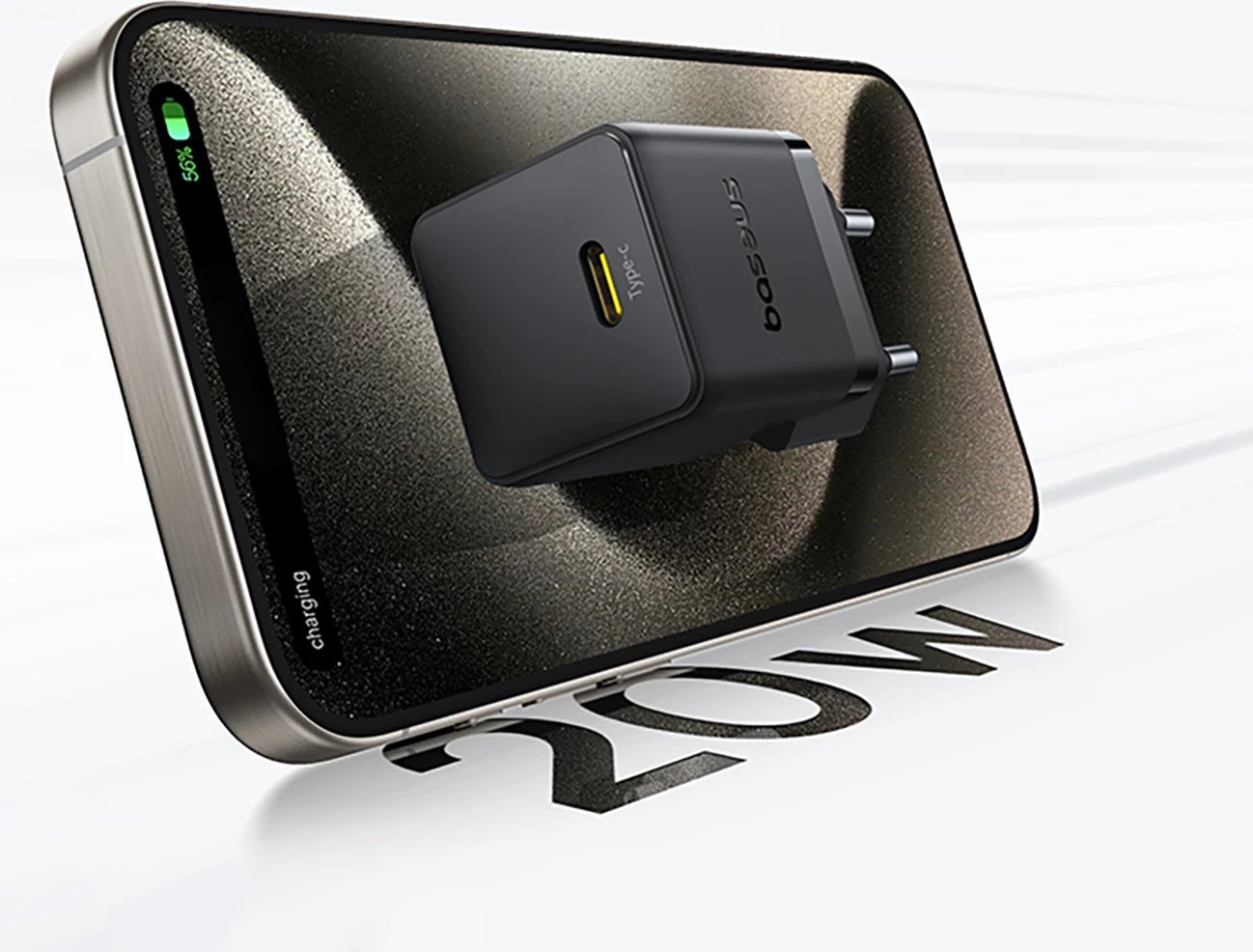 Karikues muri Baseus Palm 1C 20W me kabllo USB-C 1m, i zi